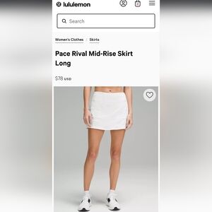 Lululemon Pace Rival Mid-rise Skirt